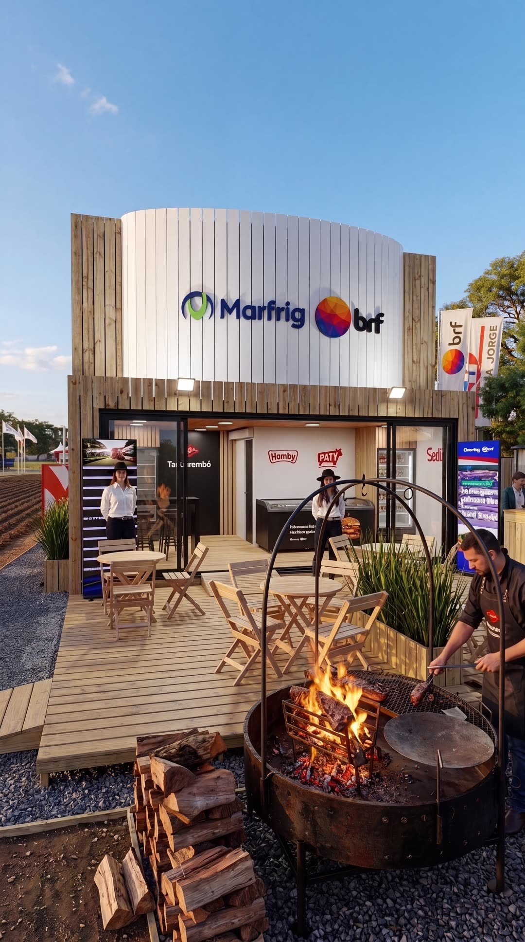 Stand Marfrig — render 3D con IA